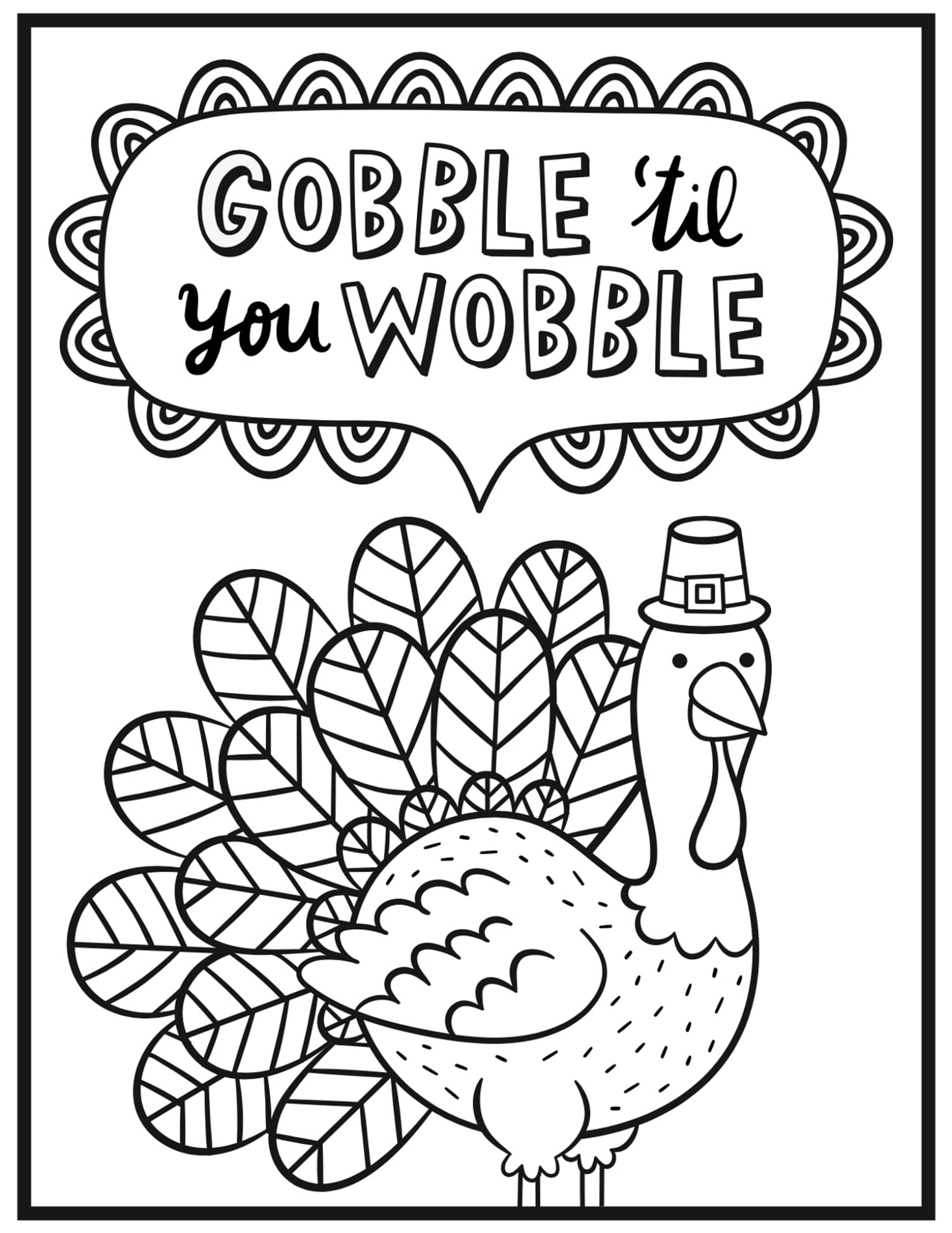 Cute Thanksgiving Coloring Pages Turkey