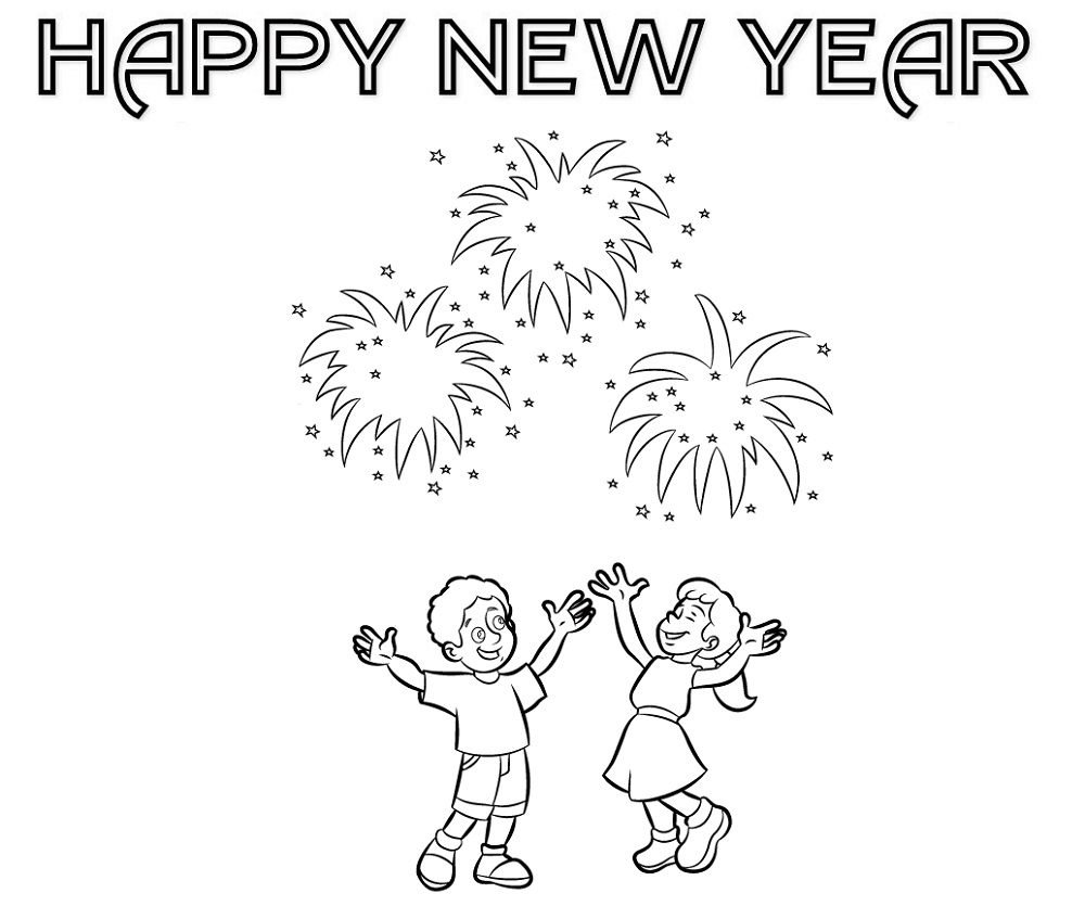 Fireworks New Years Eve Coloring Pages
