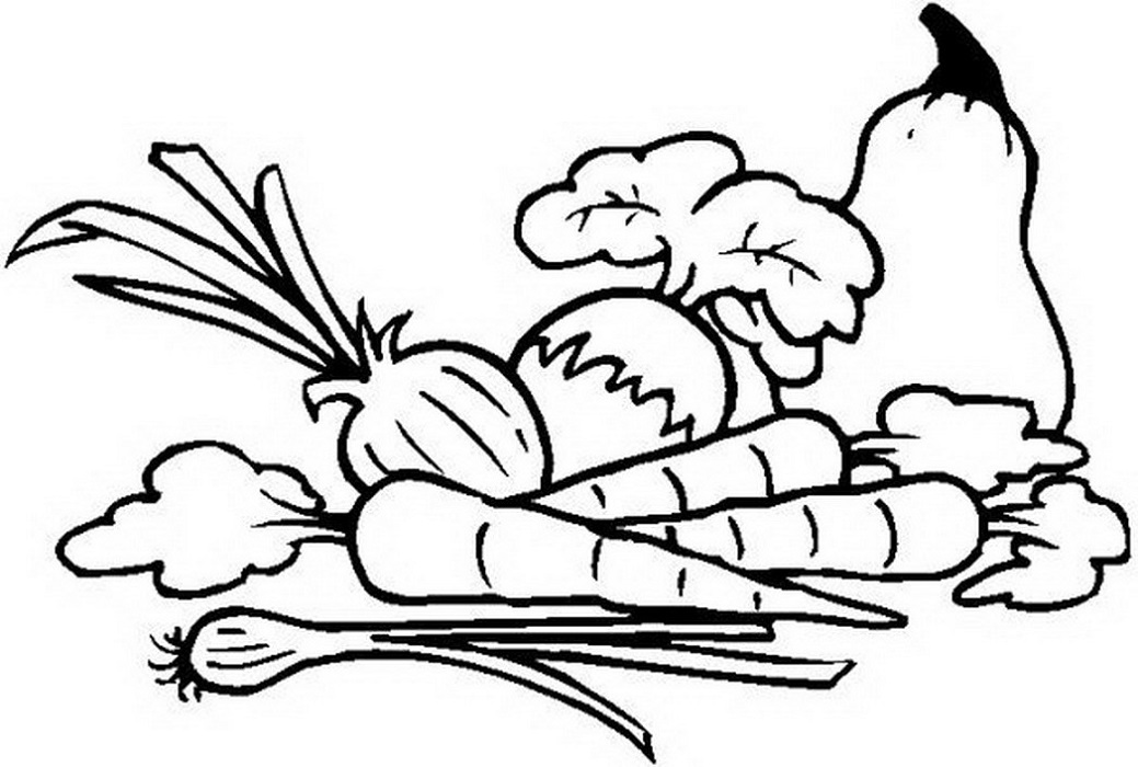 Fruits And Vegetables Coloring Pages Clip Art