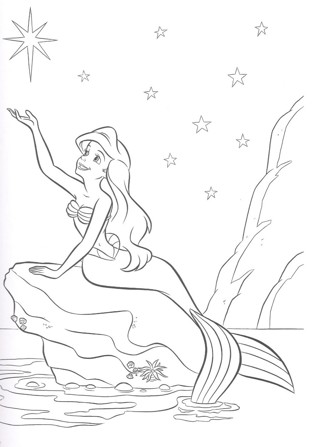 Mermaid Ariel Coloring Sheet