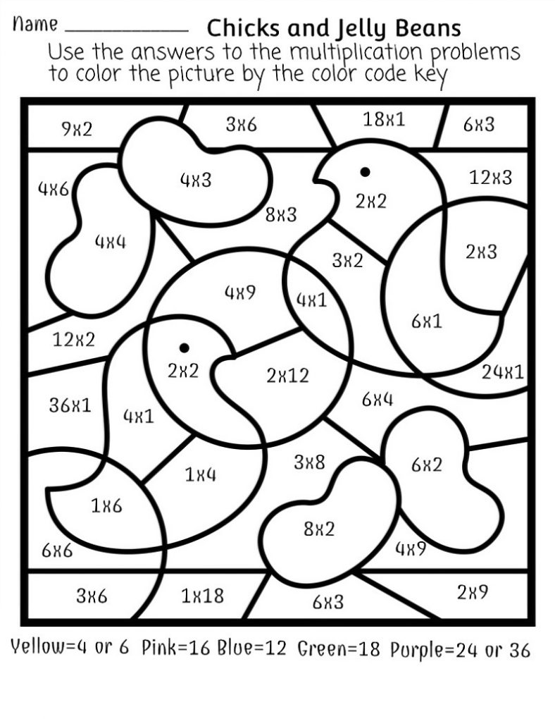 Printable Multiplication Color By Number Pdf