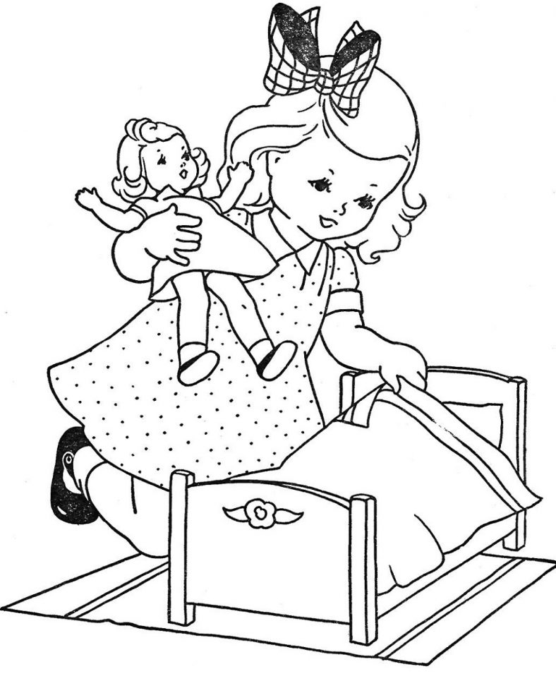 Best Baby Doll Coloring Page