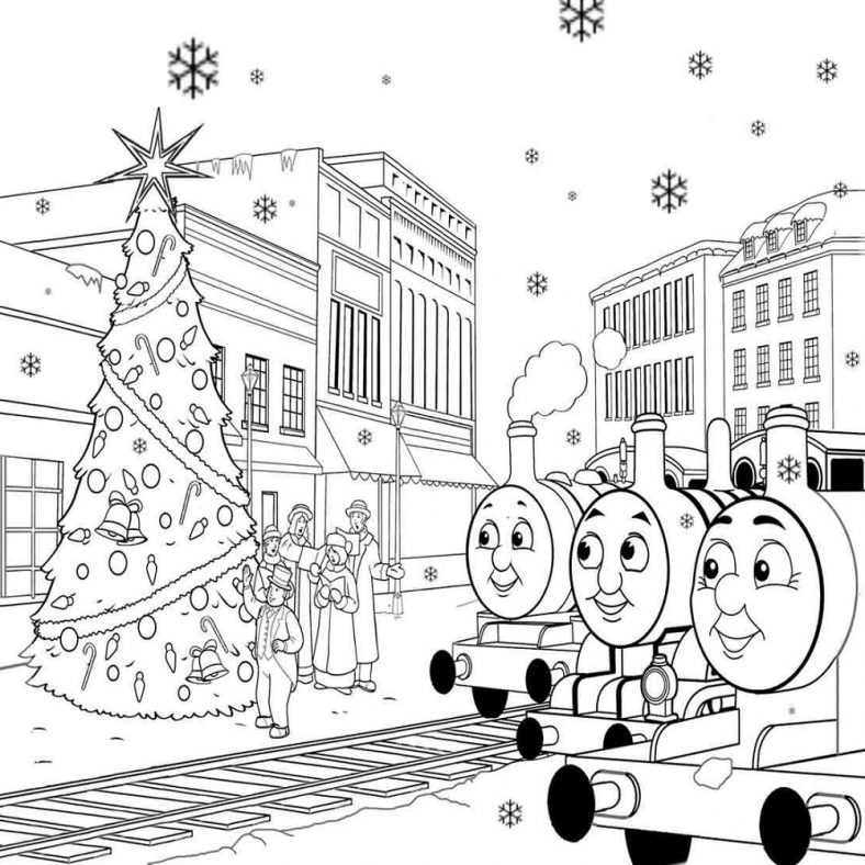 Christmas Thomas The Tank Engine Colouring Pages