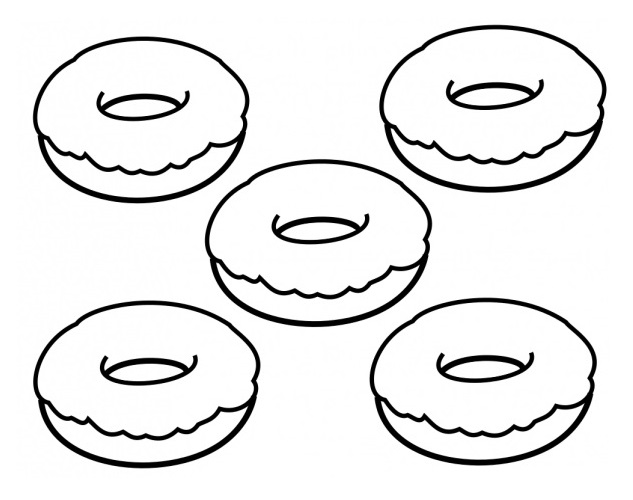 Donut Easy Coloring Pictures