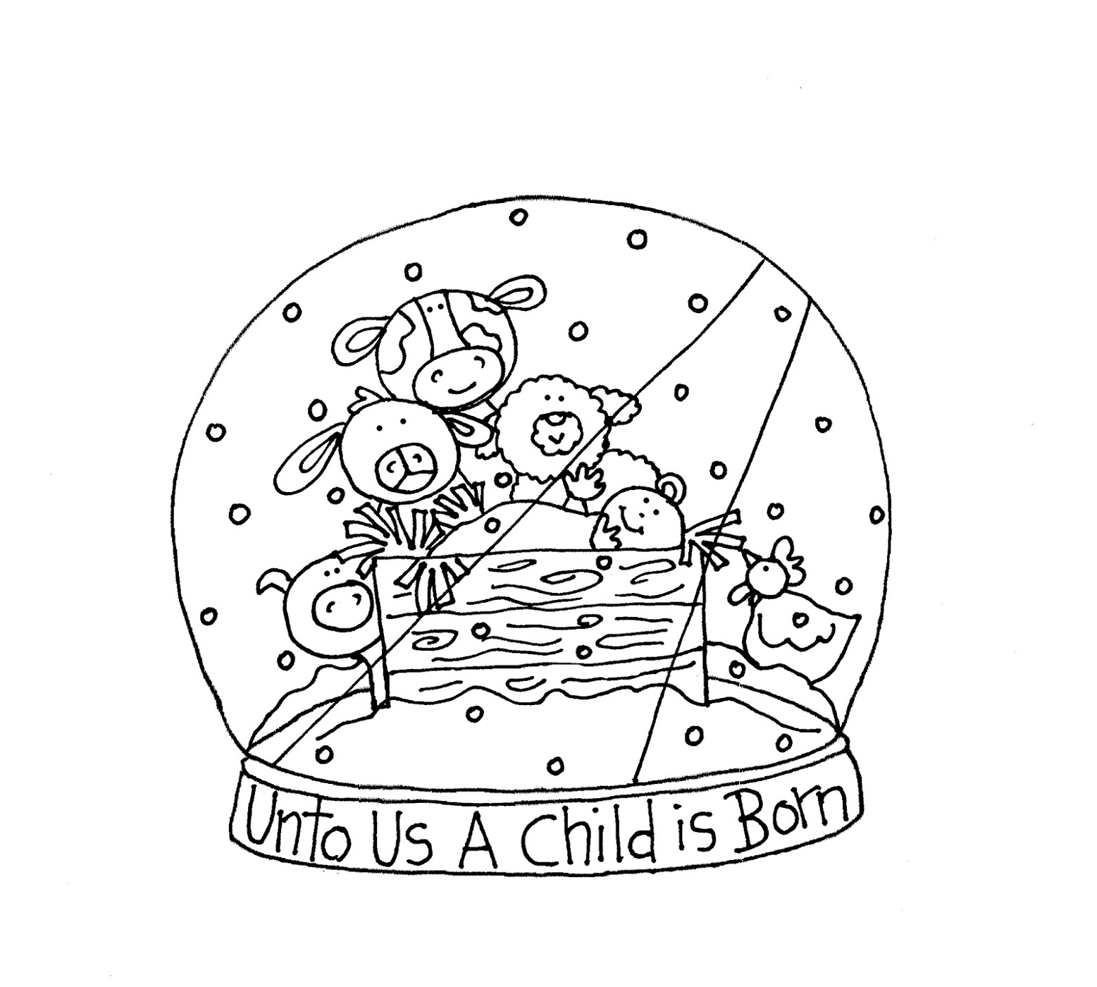 Free Snow Globe Coloring Page