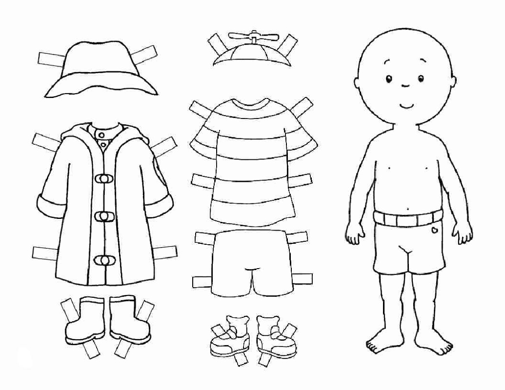 Boy Paper Doll Coloring Pages