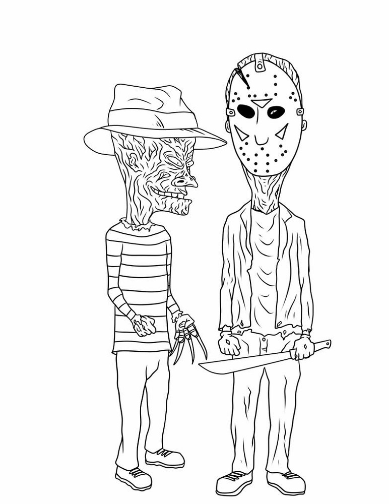 Freddy and Jason Coloring Pages
