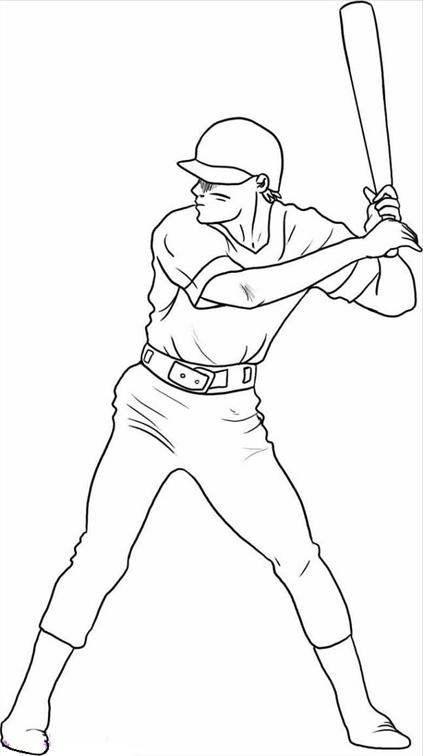 Player Softball Coloring Page