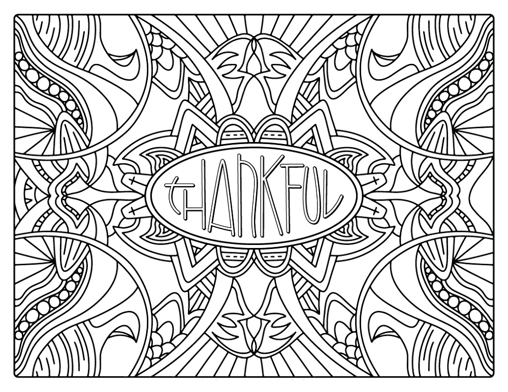 Give Thanks Coloring Page Art