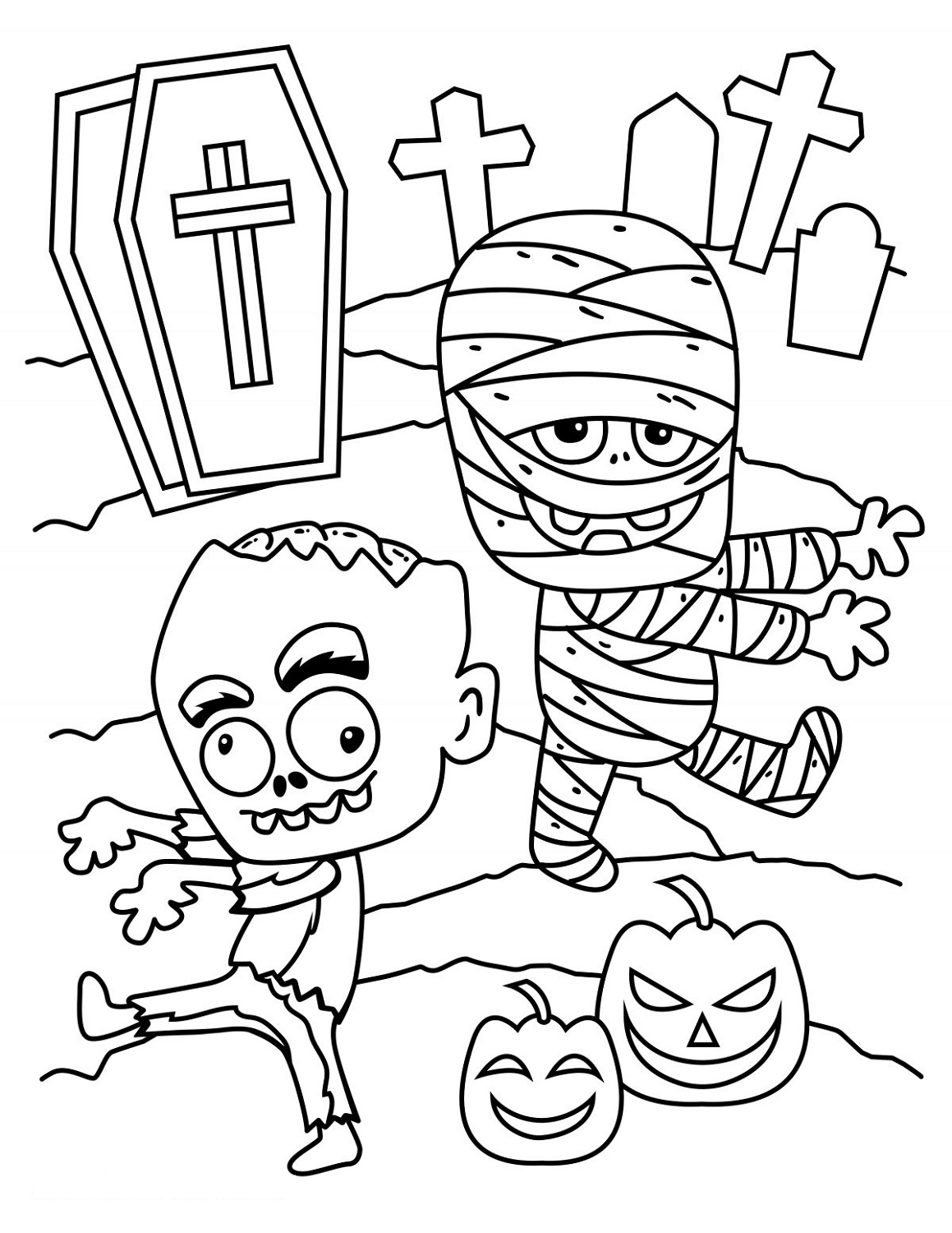 Mummy Coloring Page Halloween